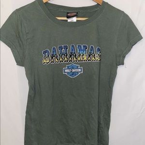 Olive green Harley Davidson teeshirt woman’s